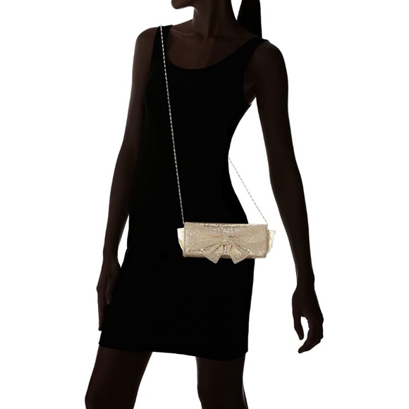 Gold Jessica McClintock Clutch With Bow - Picture 5 of 5